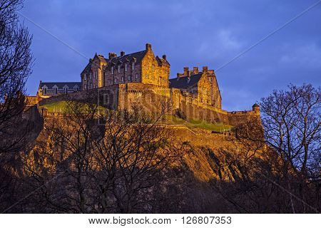 A view of the magnificent Edinburgh Castle in Scotland.