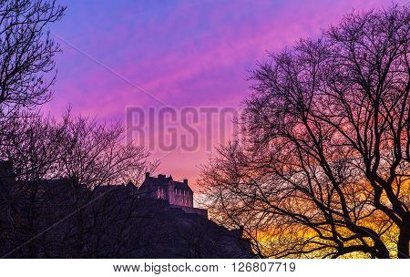 A beuatiful view of Edinburgh Castle at dusk Scotland.
** Note: Visible grain at 100%, best at smaller sizes