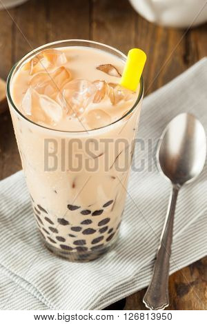 Homemade Milk Bubble Tea With Tapioca
