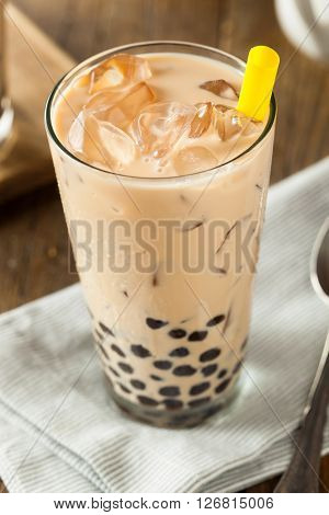 Homemade Milk Bubble Tea With Tapioca