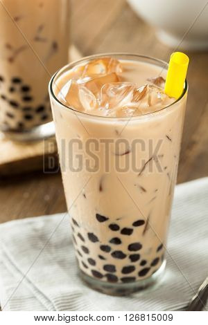 Homemade Milk Bubble Tea With Tapioca