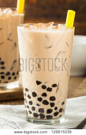 Homemade Milk Bubble Tea With Tapioca