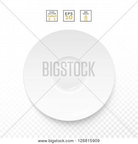 Cutlery items realistic. Plate isolation on a white background . Cutlery object realistic