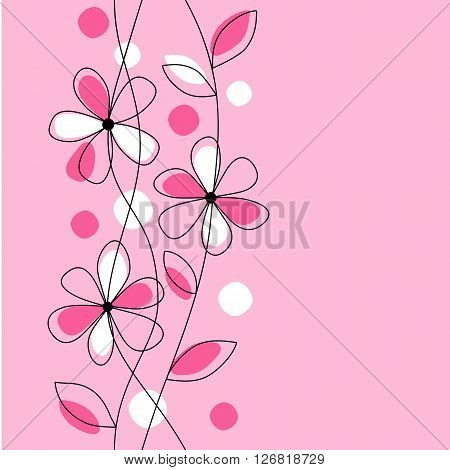 Vintage flat vertical seamless floral pattern background for wallpapers or design elements