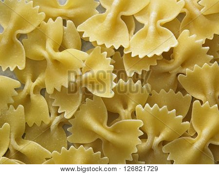 full frame of dry farfalloni pasta 