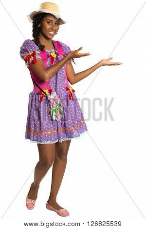 Girl Wearing Generic Caipira Clothes As In Every Festa Junina. - Brazil