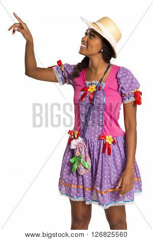 Girl Wearing Generic Caipira Clothes As In Every Festa Junina. - Brazil