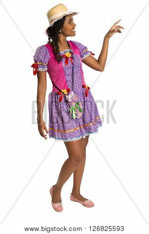 Girl Wearing Generic Caipira Clothes As In Every Festa Junina. - Brazil