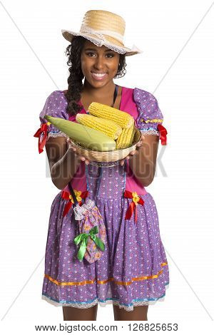 Girl Wearing Generic Caipira Clothes As In Every Festa Junina. - Brazil