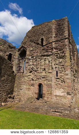 Monmouth castle Wales uk ruins of historic Welsh tourist attraction Wye Valley