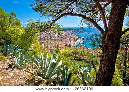 Town of Hvar from above Dalmatia Croatia