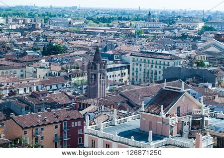 Beautiful view from the tower lamberti of Verona