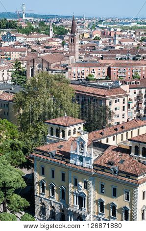 Beautiful view from the tower lamberti of Verona