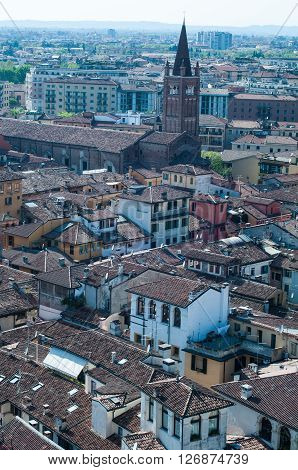 Beautiful view from the tower lamberti of Verona