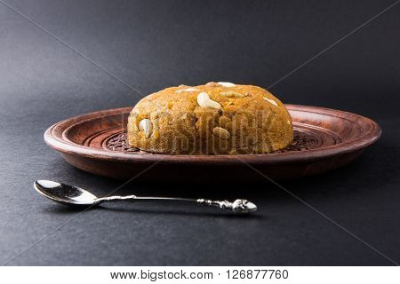 Moong Dal Halwa - a sweet dish from India, Indan Sweet Halwa made from Moong Dal, moong dal sweet sheera or shira cooked in pure ghee
