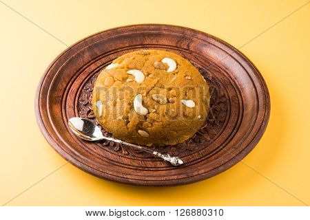 Moong Dal Halwa - a sweet dish from India, Indan Sweet Halwa made from Moong Dal, moong dal sweet sheera or shira cooked in pure ghee