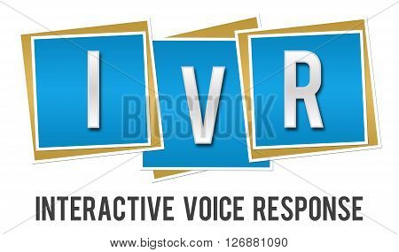 Interactive voice response text written over blue background.