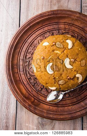 Moong Dal Halwa - a sweet dish from India, Indan Sweet Halwa made from Moong Dal, moong dal sweet sheera or shira cooked in pure ghee