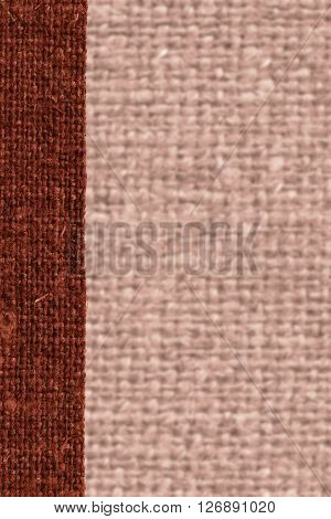 Textile weft fabric patch rust canvas sackcloth material natural background