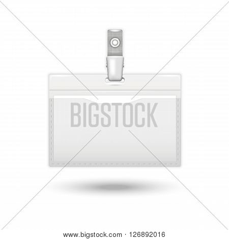 Badge icon.Vector realistic card identification isolated on a white background with shadow