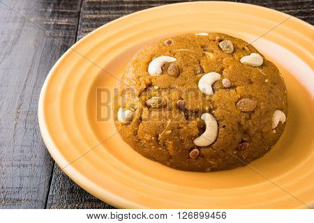 Moong Dal Halwa - a sweet dish from India, Indan Sweet Halwa made from Moong Dal, moong dal sweet sheera or shira cooked in pure ghee