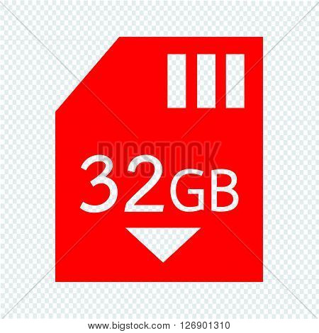 Memory Card 32 Gb icon Illustration design