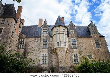 French Famous Fortress Landmark Building In The Town Of Bauge