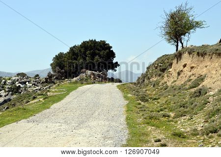 A mountain road on the island of Crete.
