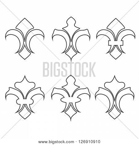 Collection of fleur de lis symbols vector