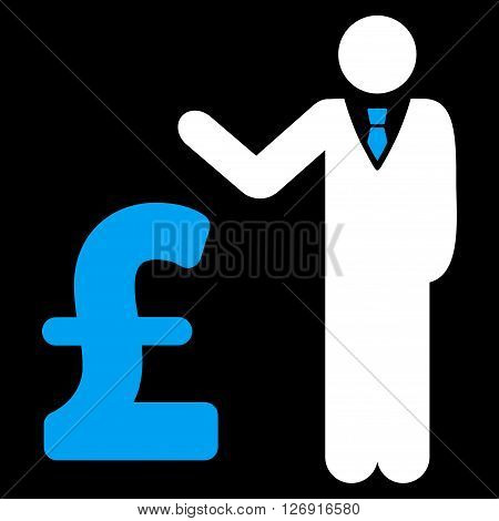 Pound Banker vector icon. Pound Banker icon symbol. Pound Banker icon image. Pound Banker icon picture. Pound Banker pictogram. Flat pound banker icon. Isolated pound banker icon graphic.