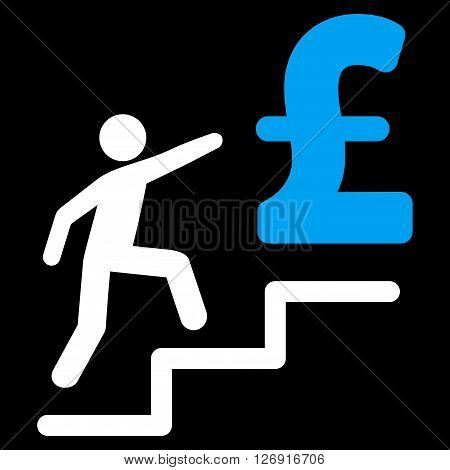 Pound Business Stairs vector icon. Pound Business Stairs icon symbol. Pound Business Stairs icon image. Pound Business Stairs icon picture. Pound Business Stairs pictogram.