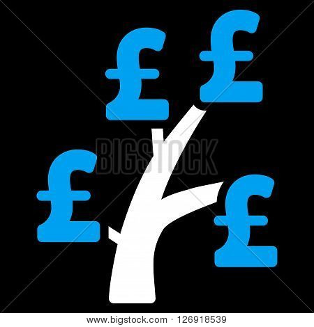 Pound Money Tree vector icon. Pound Money Tree icon symbol. Pound Money Tree icon image. Pound Money Tree icon picture. Pound Money Tree pictogram. Flat pound money tree icon.