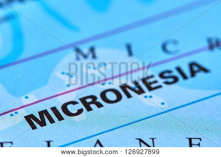 Micronesia Islads Marked on the World Map