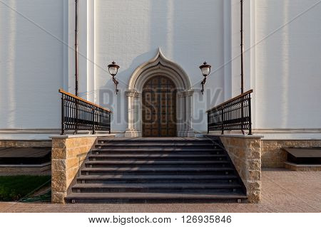 The portal of the Church. The porch of the temple