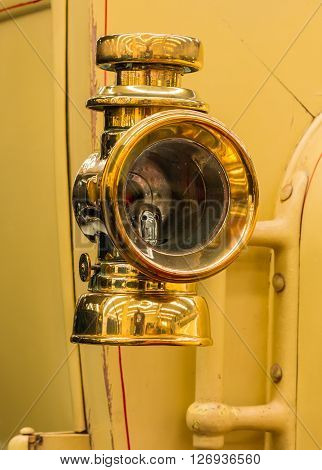 Old Head lamp found on a Yellow Vintage car.