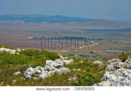 Panorama of Pester plateau landscape in southwest Serbia