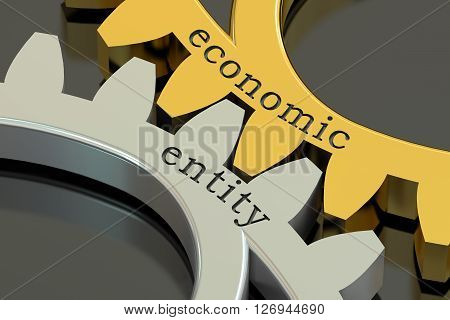 economic entity concept on the gearwheels 3D rendering