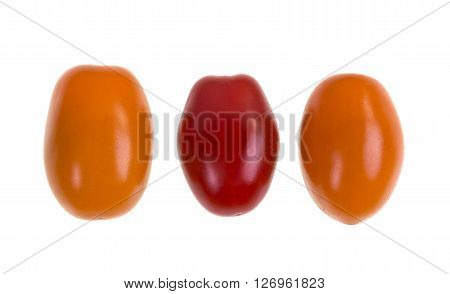 Perino gold tomatoes on a white background