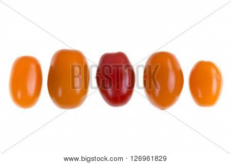 Perino gold tomatoes on a white background