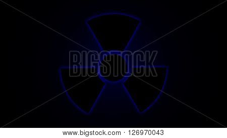 Vector illustration Radiation danger symbol blue, background