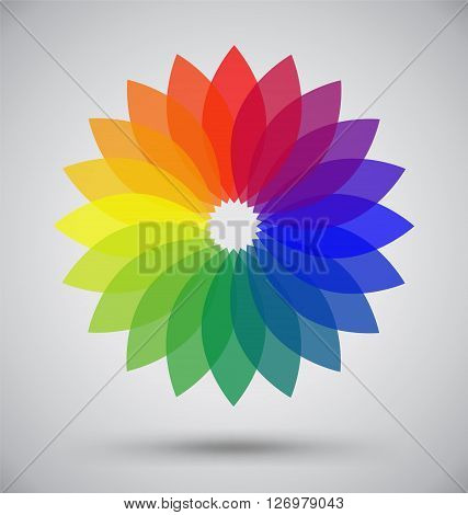 Abstract Colorful Spectrum Flower Petal Logo Vector Design