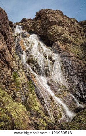 Cascade de l'Ondella waterfall in the mountains above Asco in Corsica