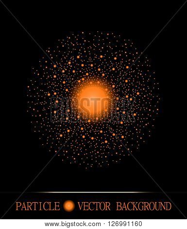 Abstract Shpere Of Glowing Light Particles Space Black Background. Galaxy Symbol.  Style Background