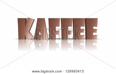 Coffee / Kaffee - 3D Word with Reflection !