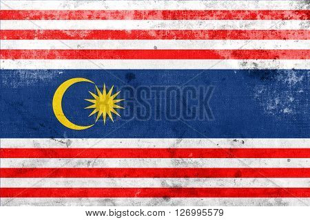 Flag Of Kuala Lumpur, With A Vintage And Old Look