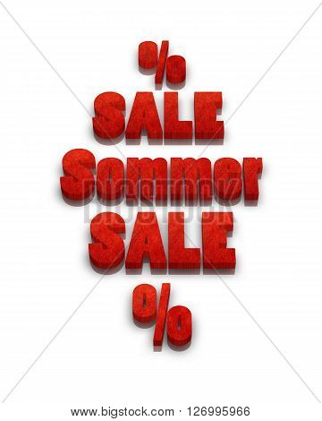 Sommer Sale - 3D Word with Reflection !