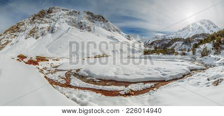 Panorama Of A Ushtulu Canyon Of The Cherek District Of Kabardino-balkarian Republic, Russia