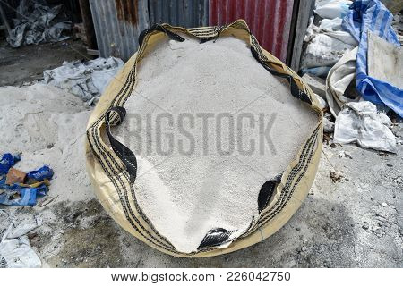 Sand In Bag At Construction Site,construction Materials
