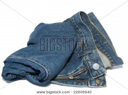 부담 없이 접힌된 데님 바지