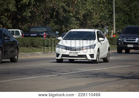 Chiang Mai, Thailand -january 9 2018: Private Car, Toyota Corolla Altis. Eleventh Generation. On Roa